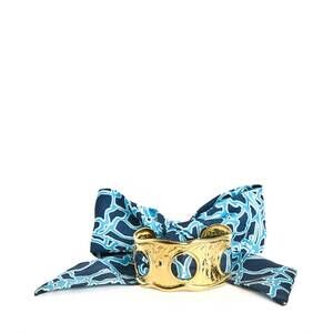 NEW LISI LERCH women's scalloped scarf cuff in blue coral
